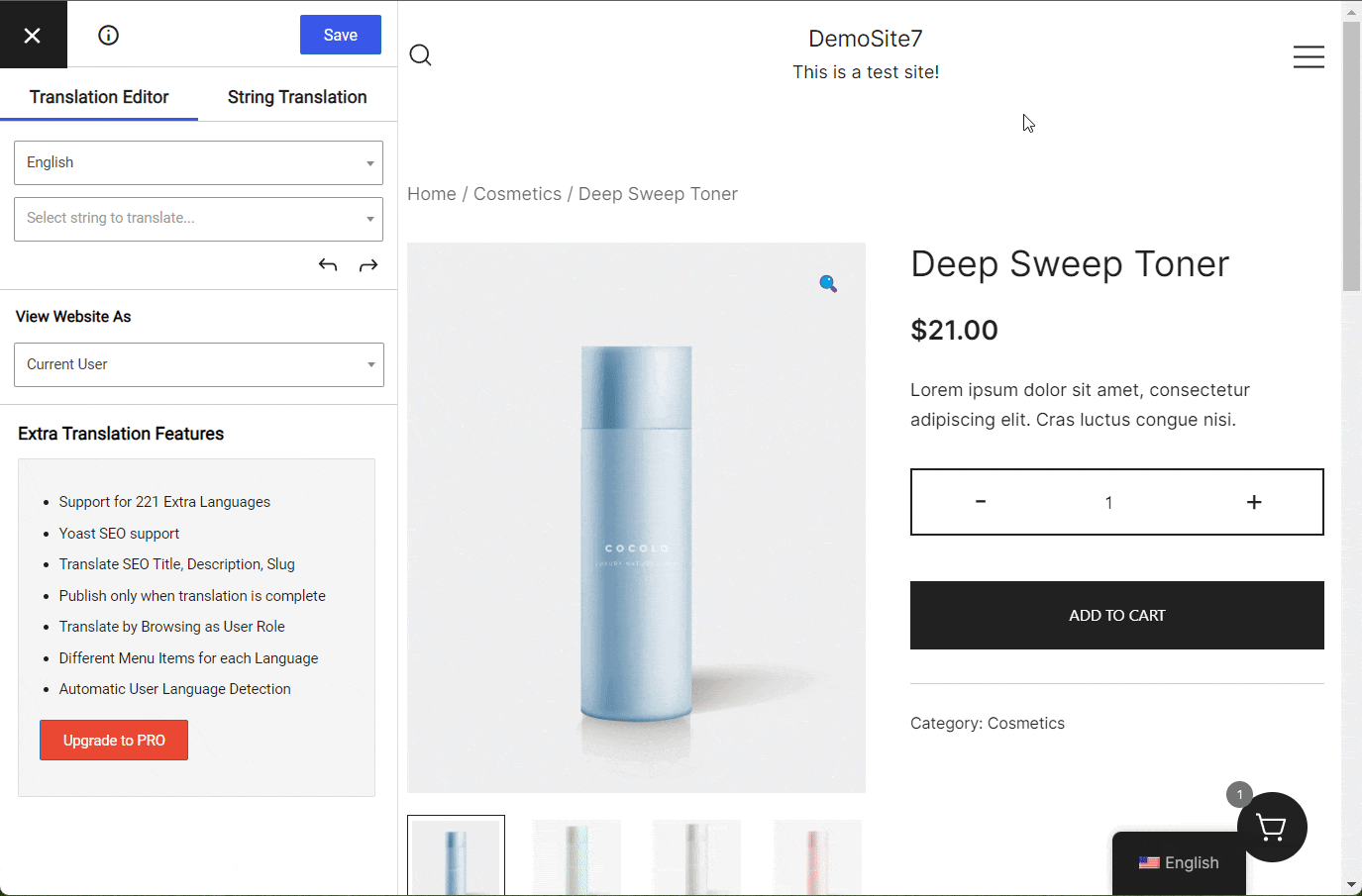 Translate WooCommerce product page