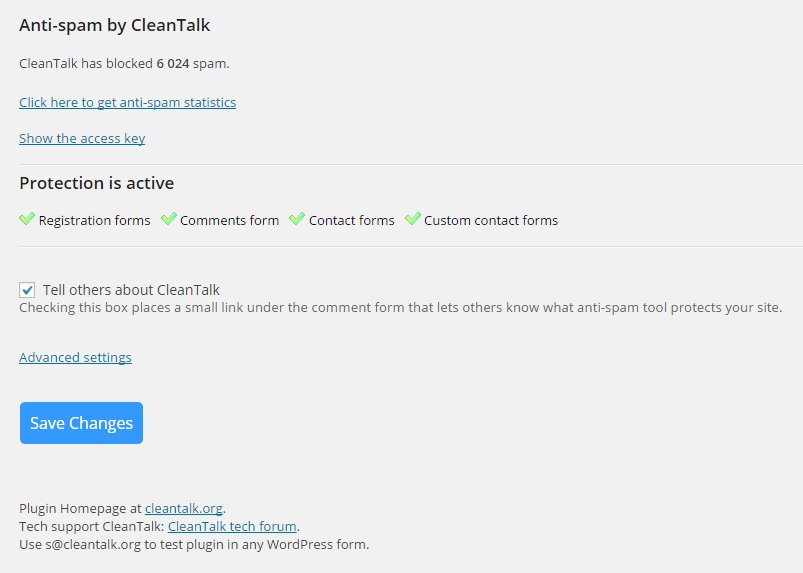 02 cleantalk sample screen