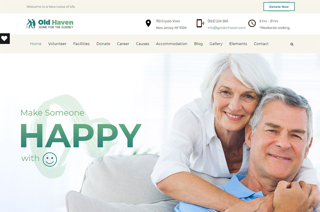 old haven elderly care wordpress themes