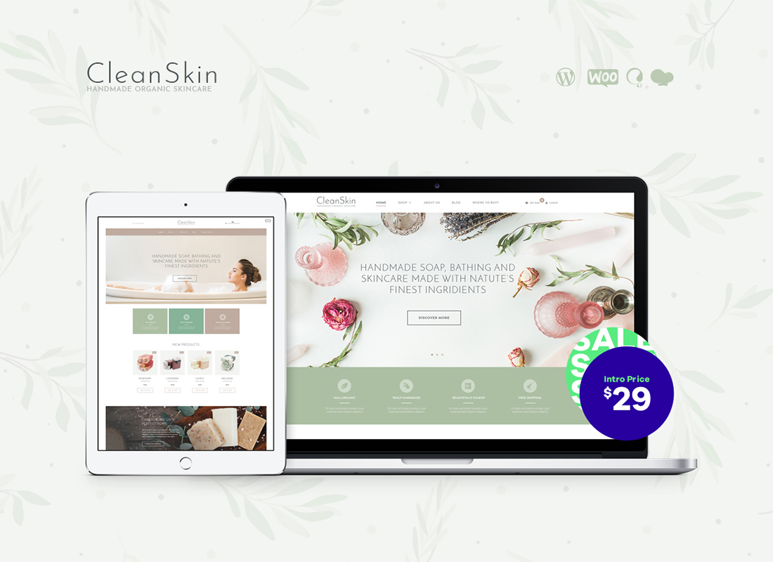 CleanSkin | Handmade Organic Soap & Natural Cosmetics Shop WordPress Theme