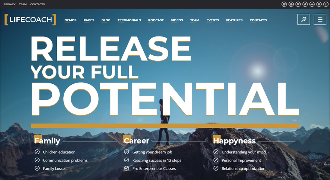 Life Coach accessible WordPress theme