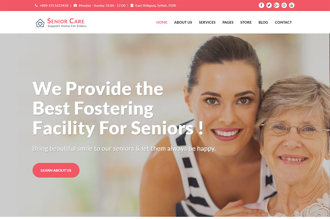 senior care elderly care wordpress themes