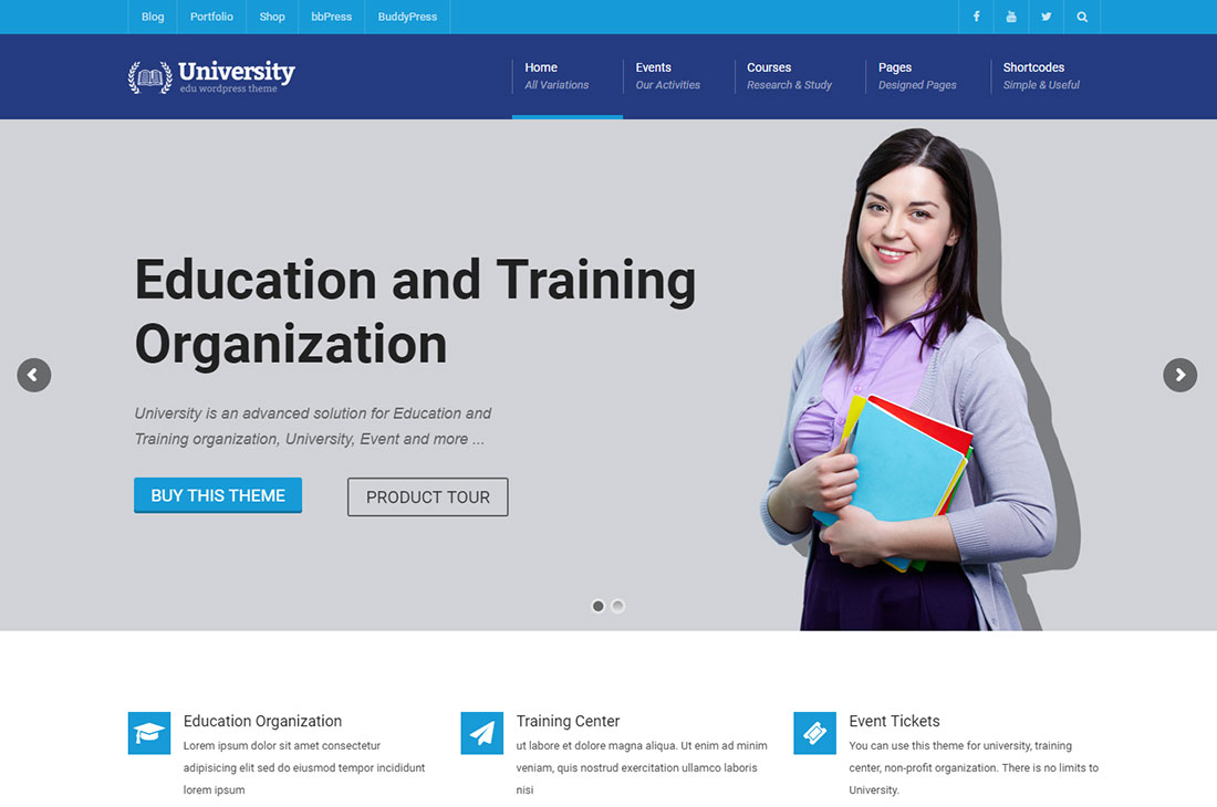 university elementary school WordPress theme