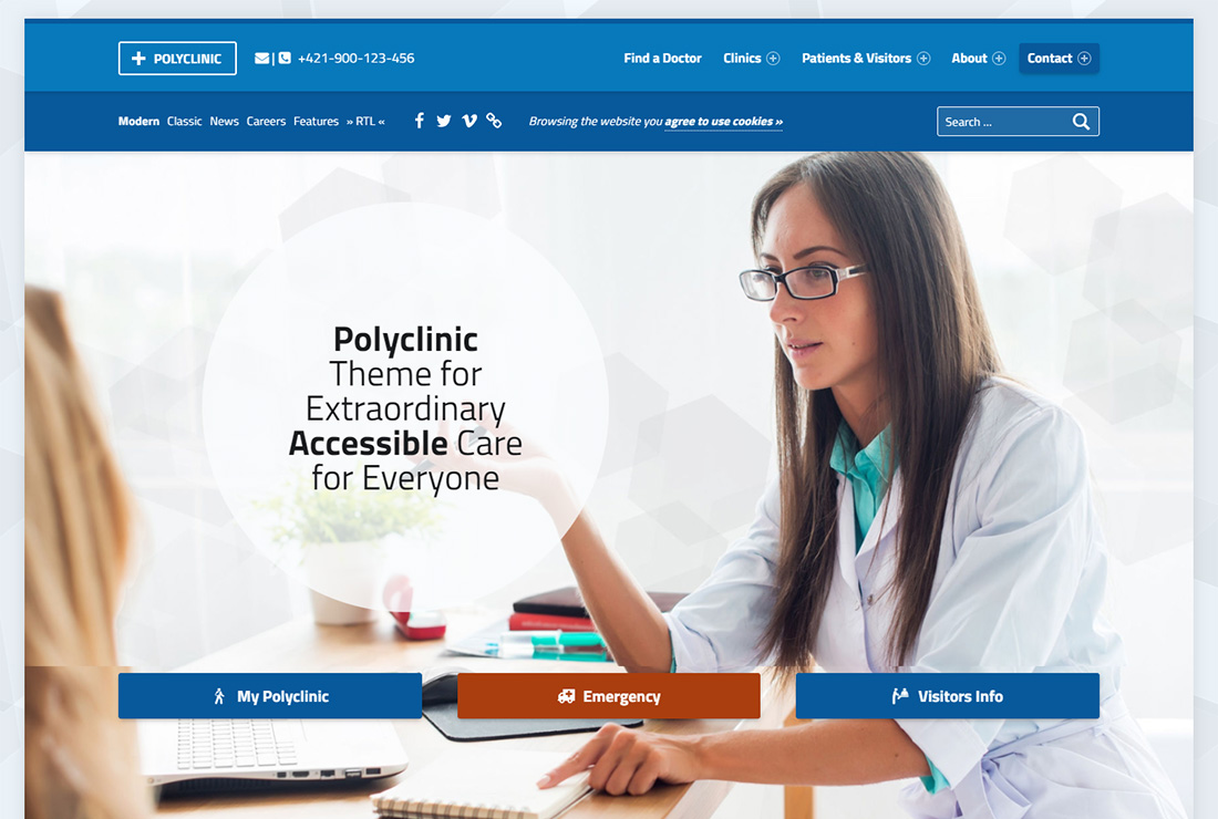Polyclinic accessible WordPress theme