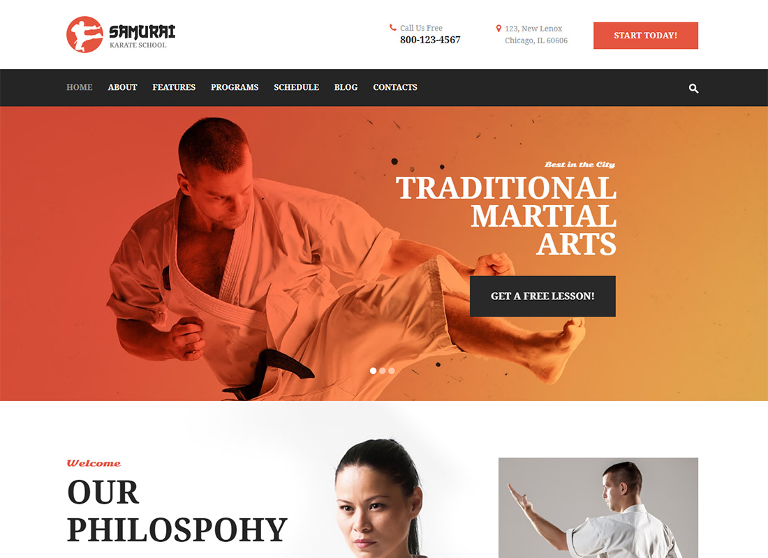 Samurai Martial Arts WordPress Theme