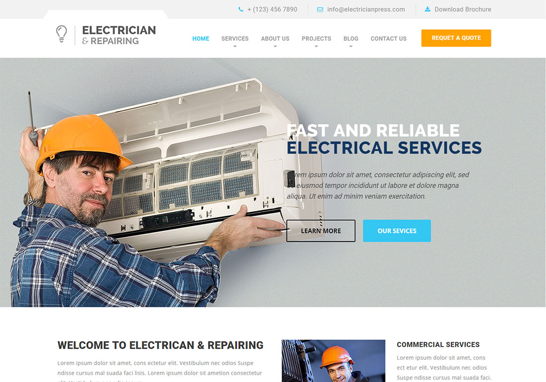 Electrician & Repairing - HTML