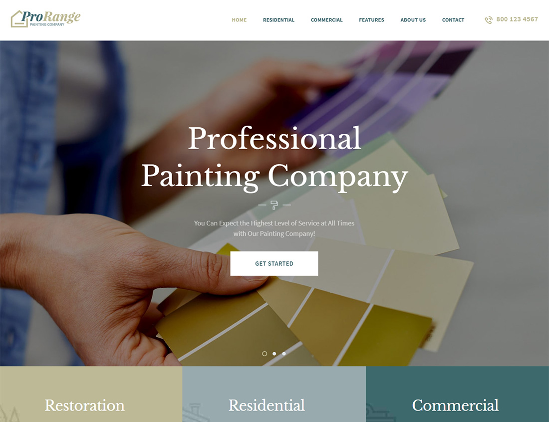 ProRange WordPress Themes for Painters
