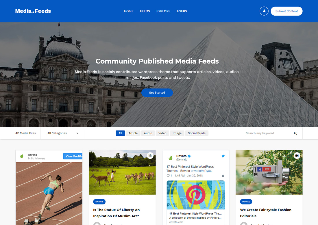 uploader photo sharing WordPress theme