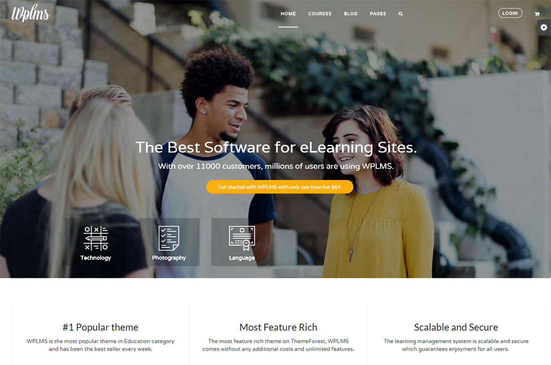 wplms elementary school WordPress theme
