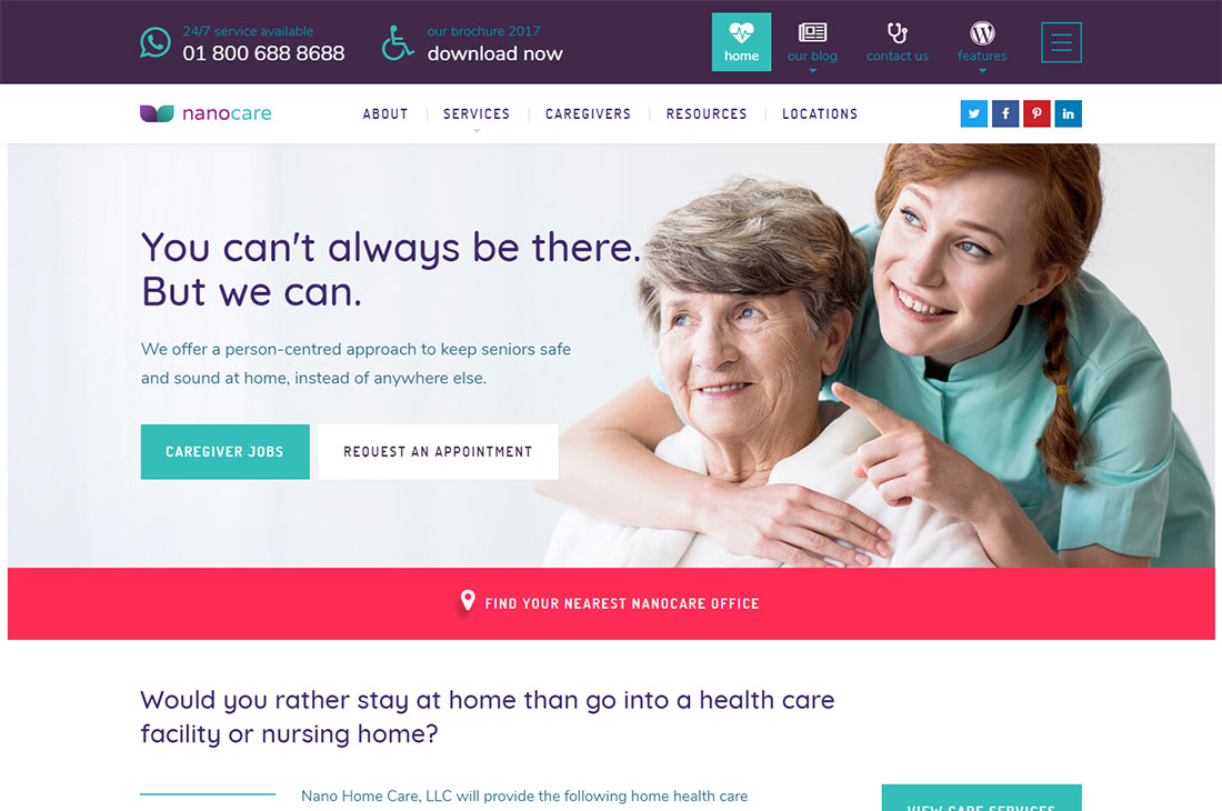 nanocare elderly care wordpress themes