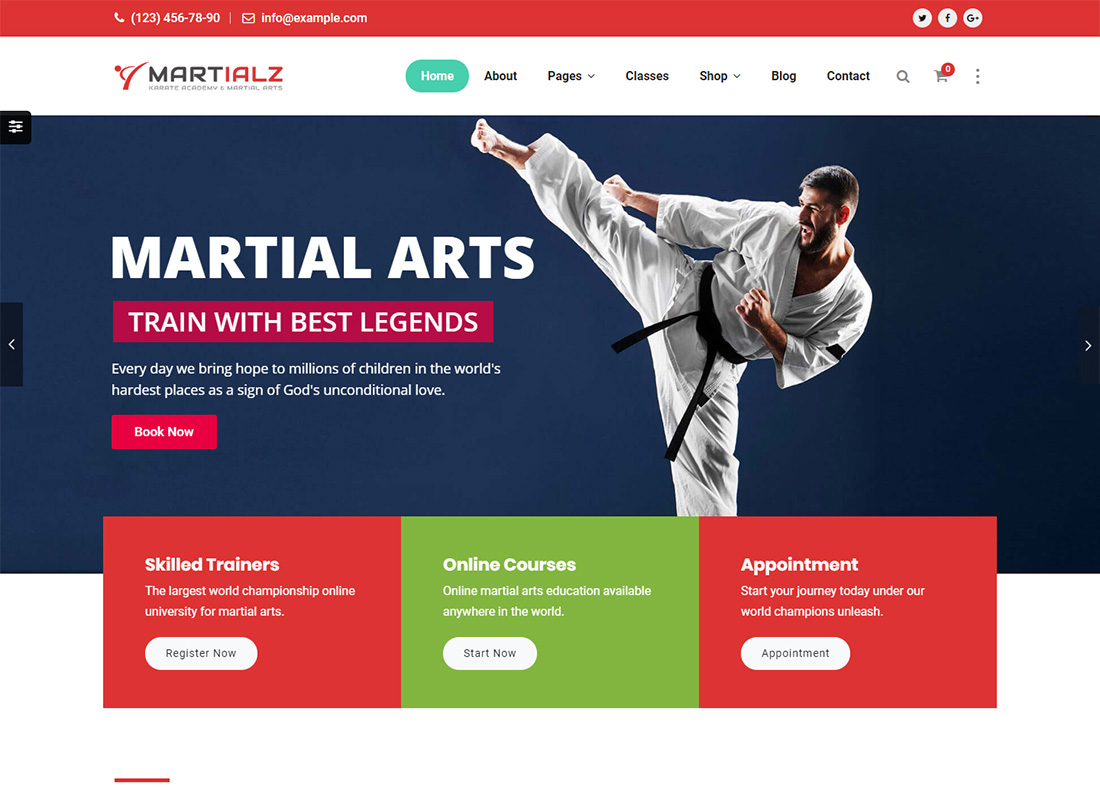 Martialz Martial Arts WordPress Theme