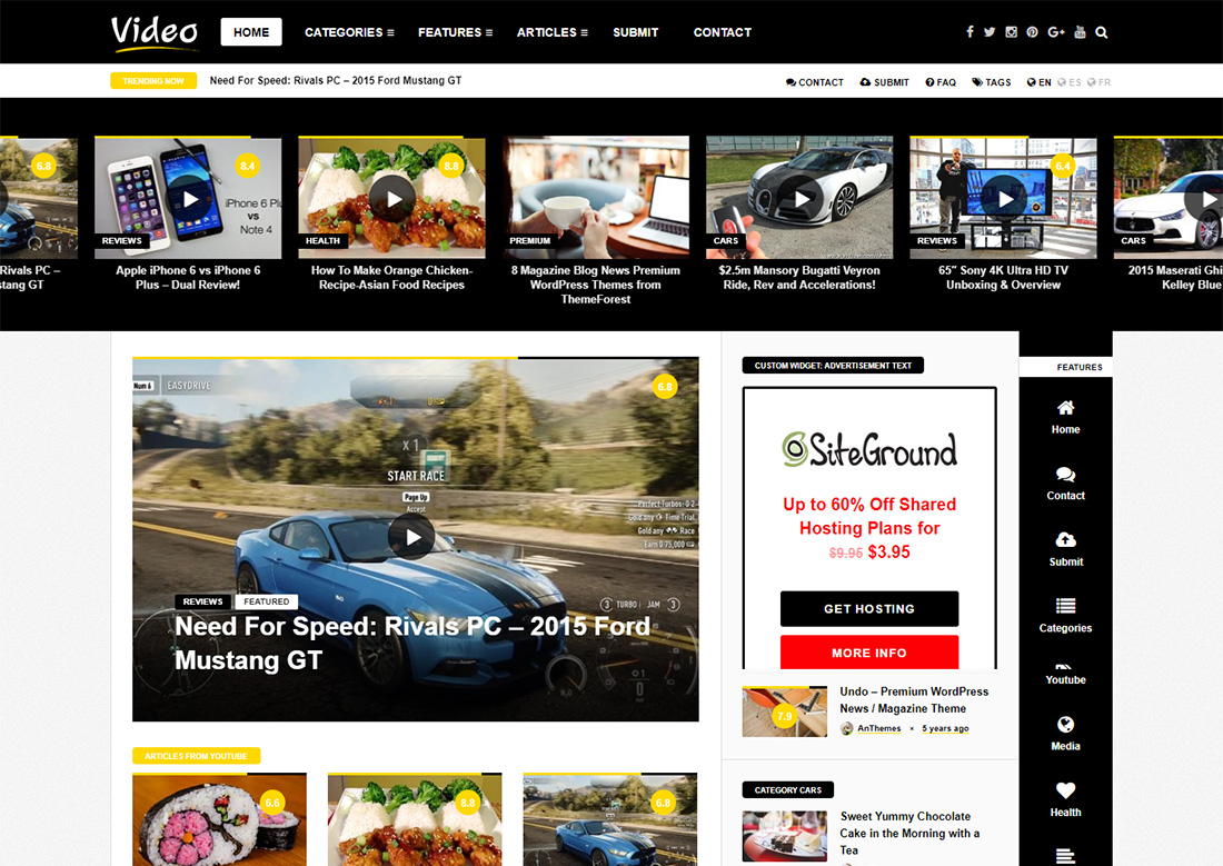 video news photo sharing WordPress theme