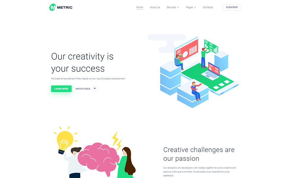 Metric Multipage HTML Template