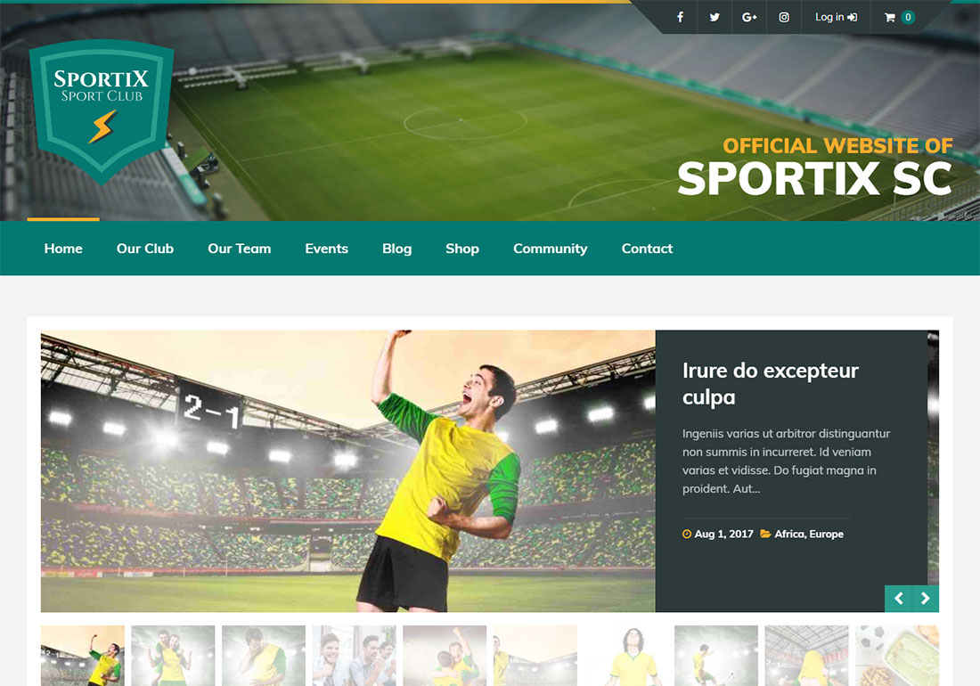 Sportix baseball WordPress theme