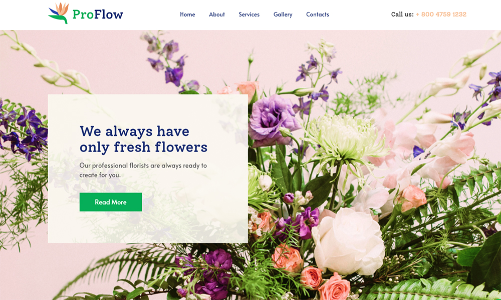 ProFlow - Contemporary And Minimalistic Florist WordPress Theme