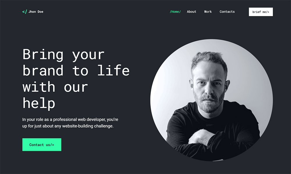 Jhon Doe - Contemporary Web Developer WordPress Theme