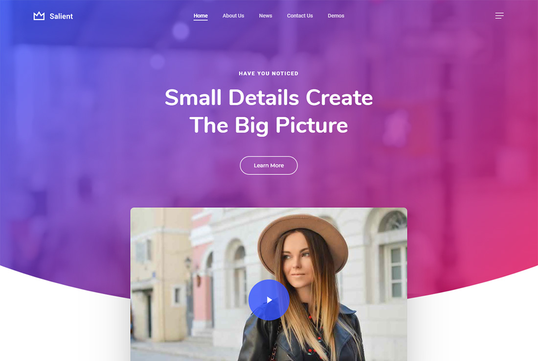 Salient accessible WordPress theme