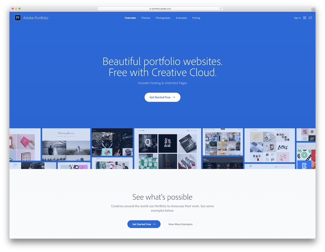 adobe portfolio best website builder for photographers