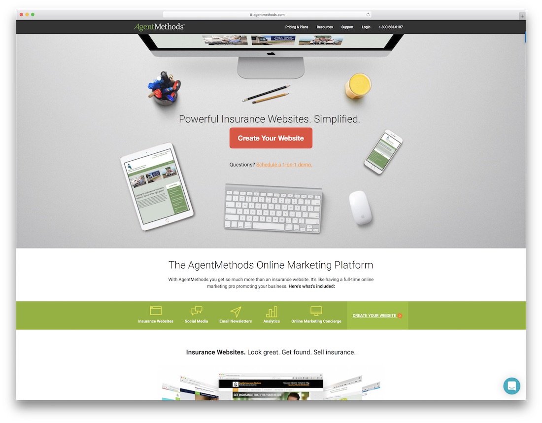 agentmethods insurance website builder