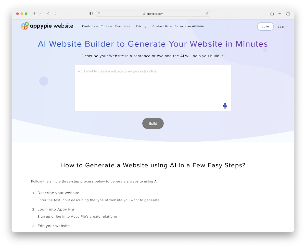 appypie ai website builder