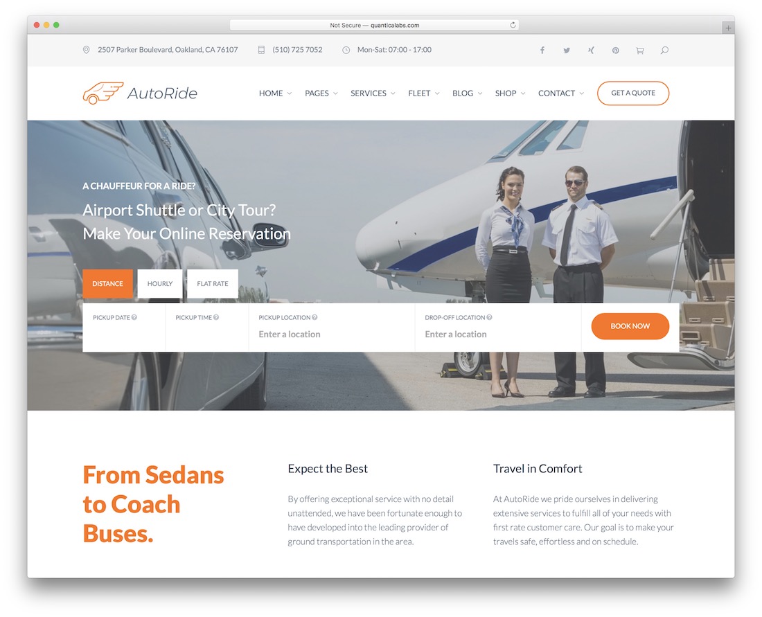 autoride taxi wordpress theme