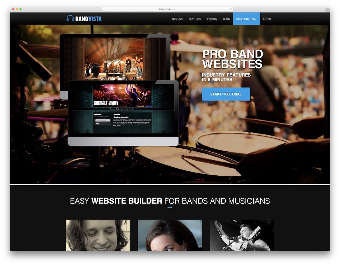 bandvista musician website builder