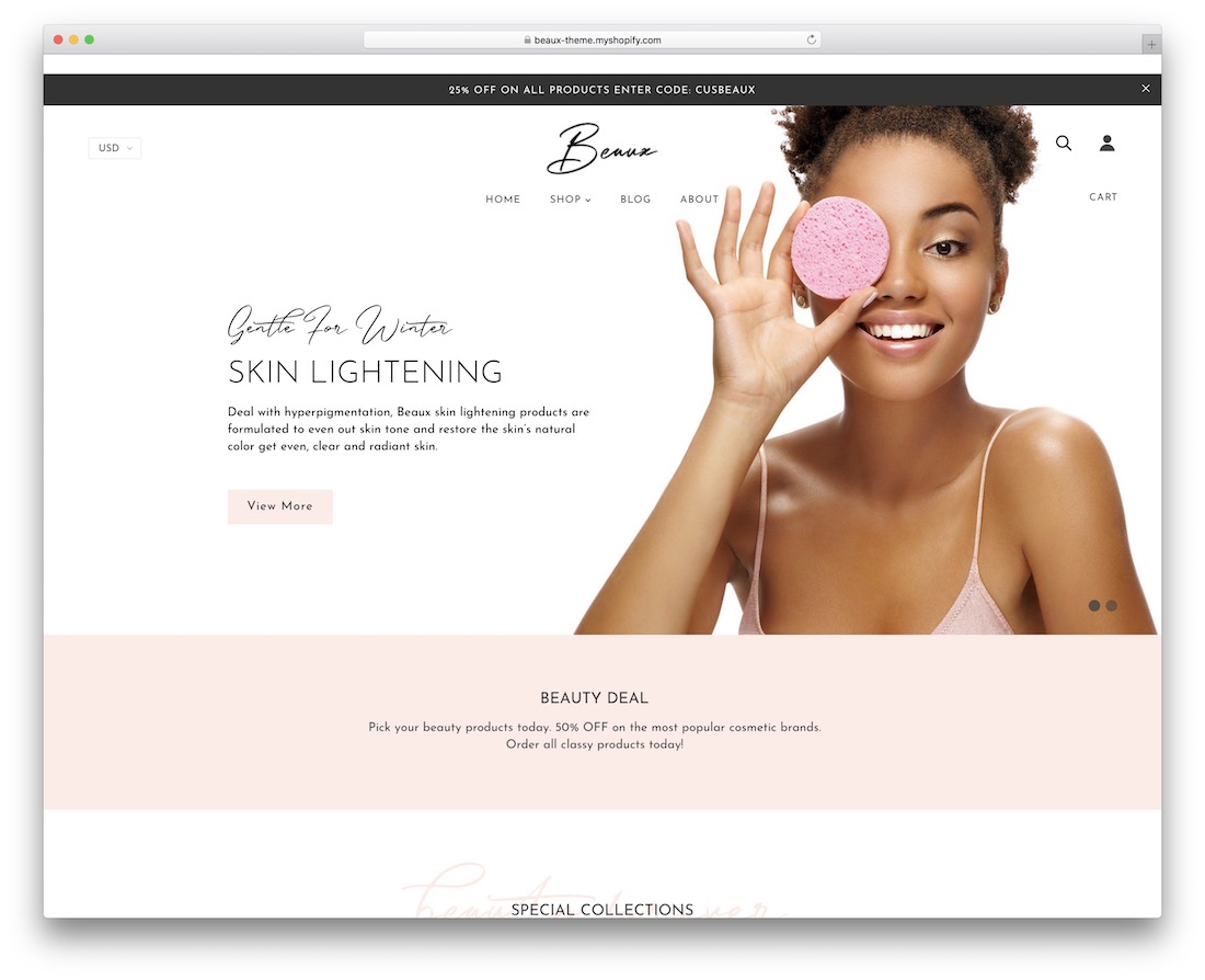 beaux shopify parallax theme