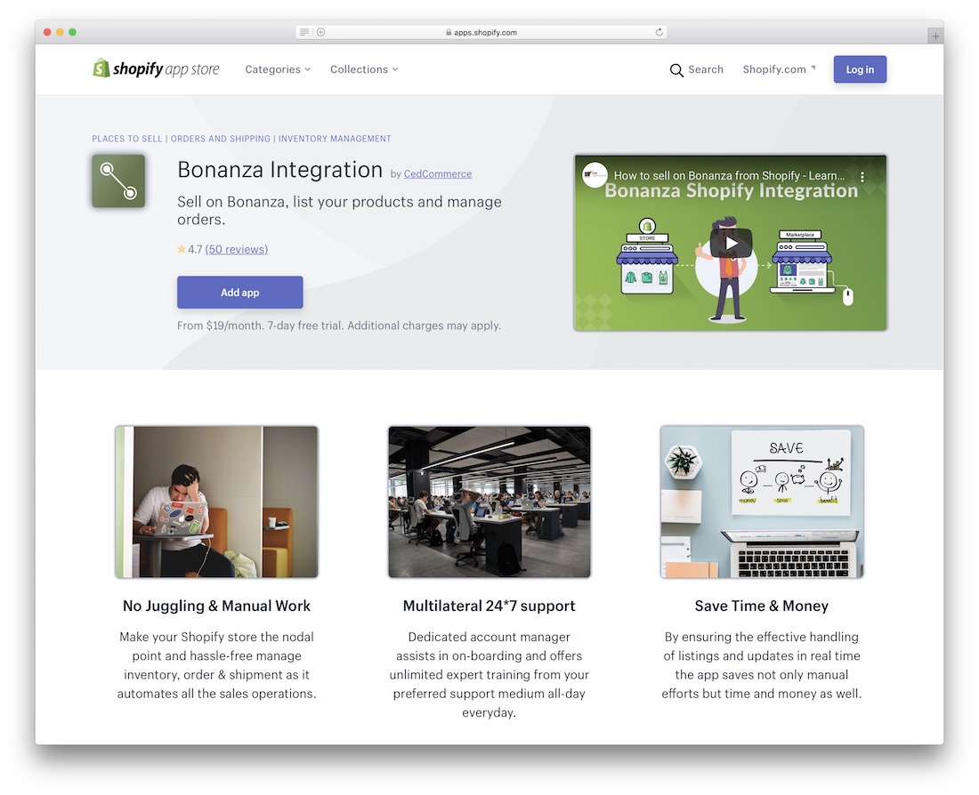 bonanza shopify marketplace app