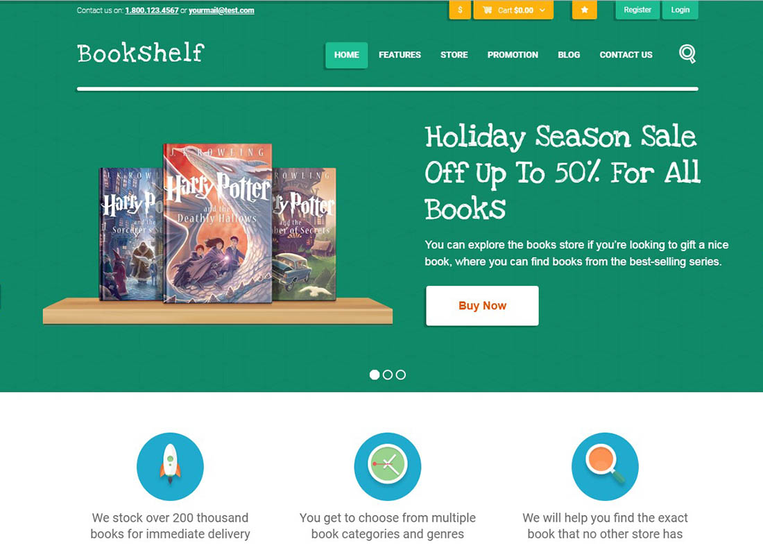 Bookshelf | Books & Media Online Store WordPress Theme
