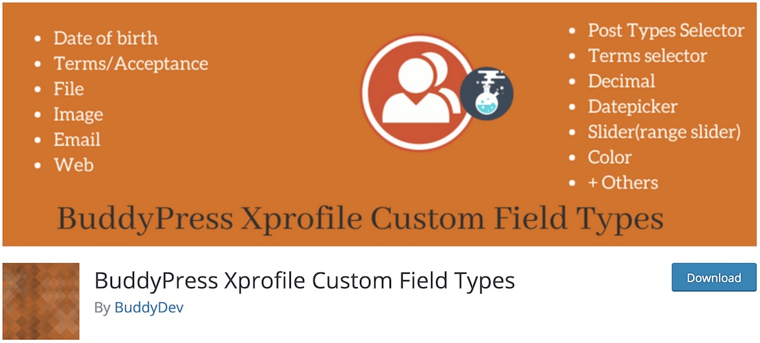 bp xprofile custom field types