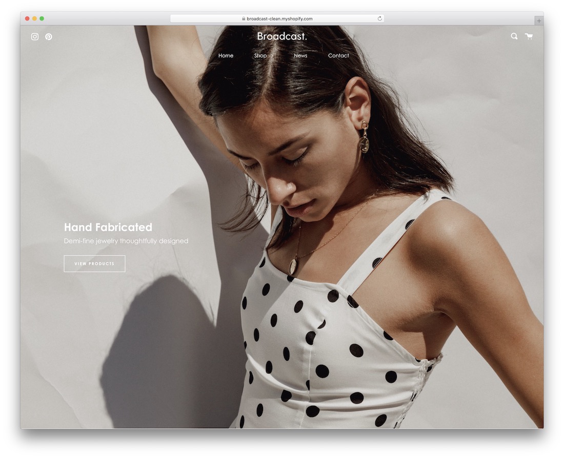 broadcast shopify parallax theme