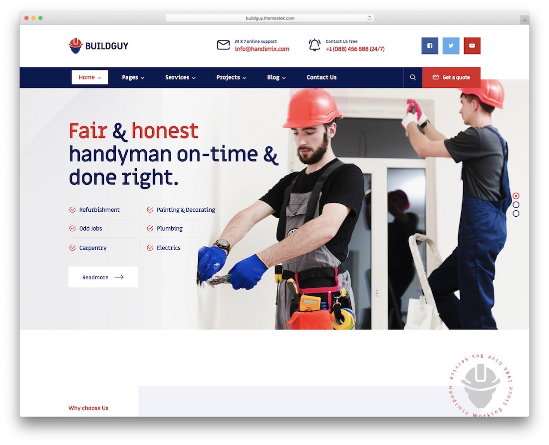 buildguy electrician wordpress theme