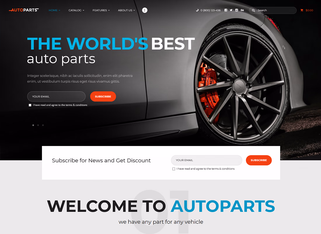 Car Parts Store & Auto Services WordPress Theme