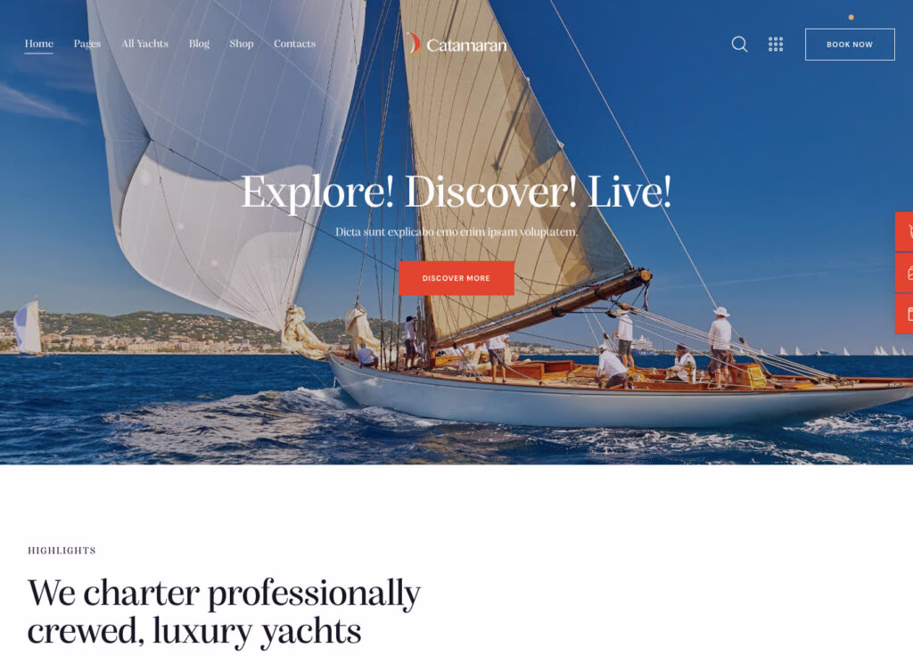 Catamaran - Yacht Club & Boat Rental WordPress theme
