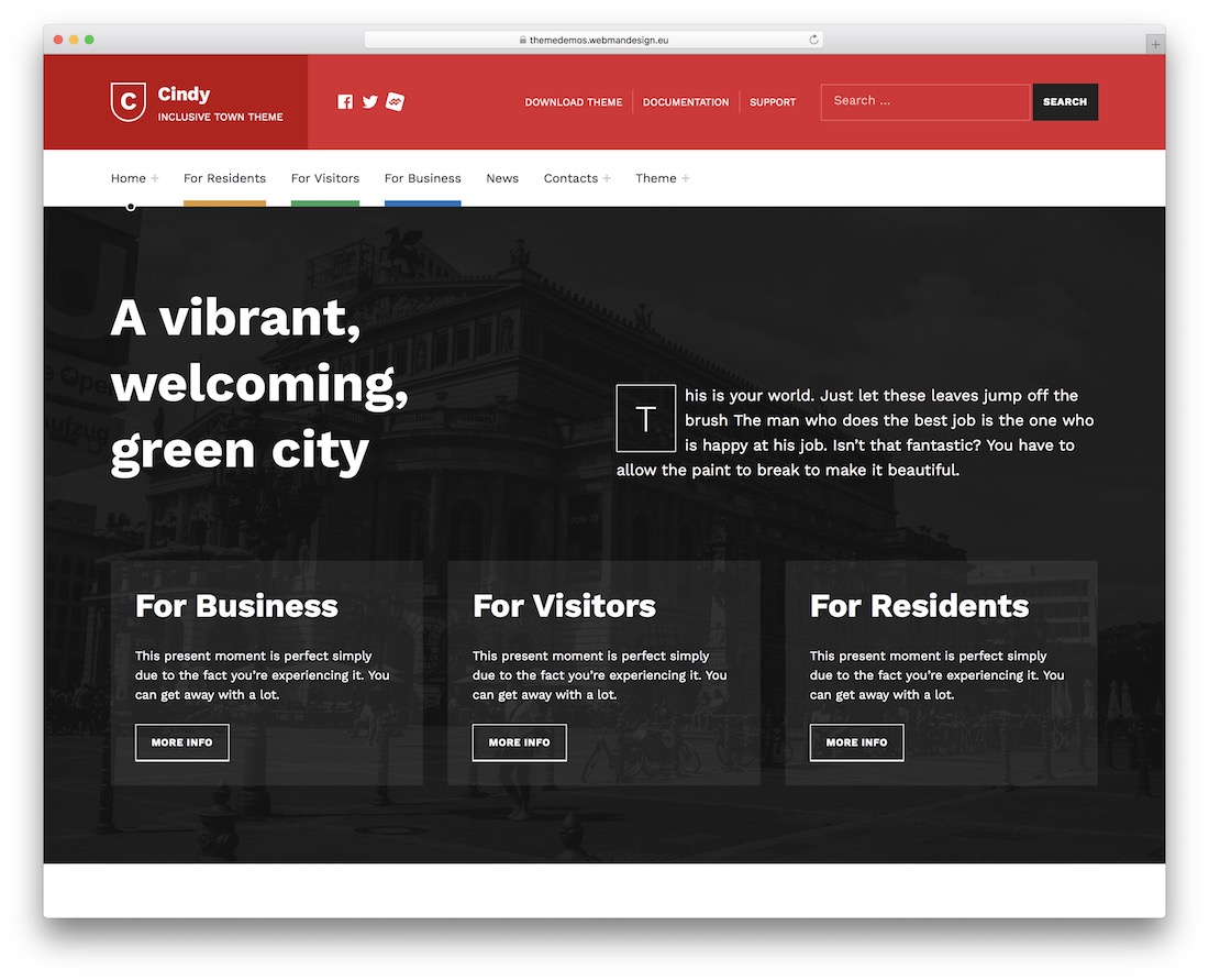cindy accessible wordpress theme