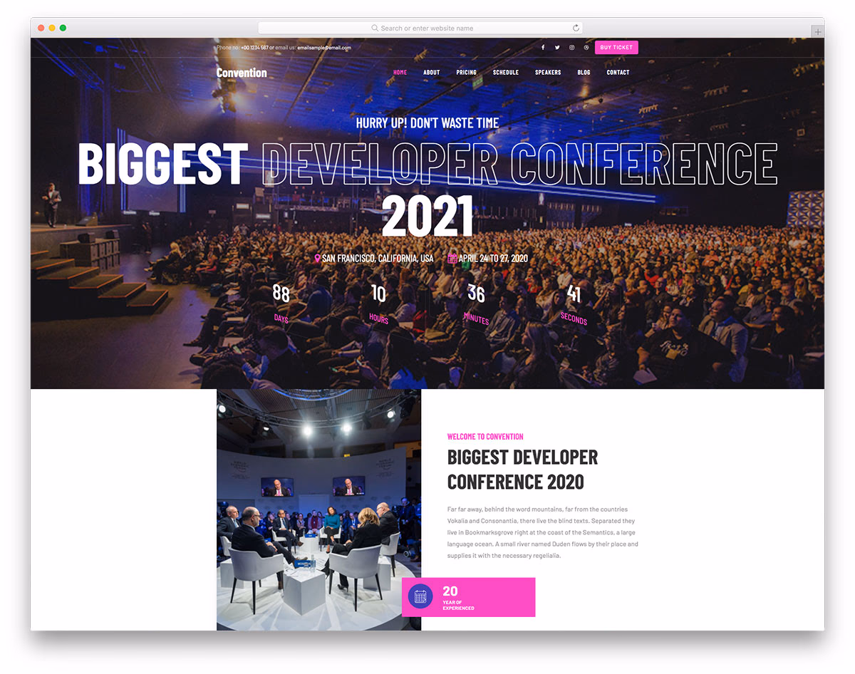 Convention Colorlib Template