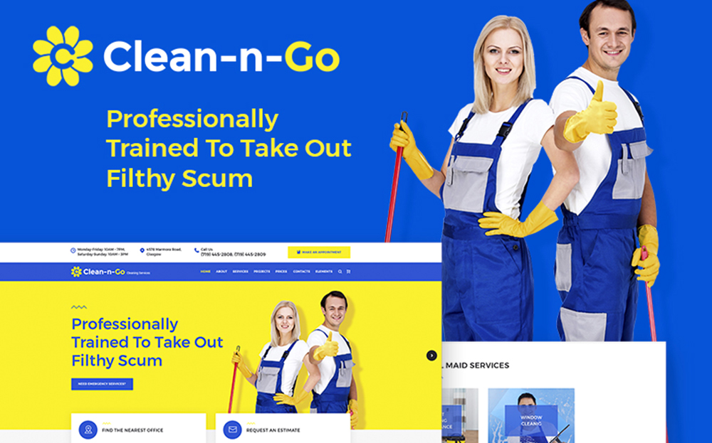 Clean-n-Go - Cleaning Services WordPress Theme