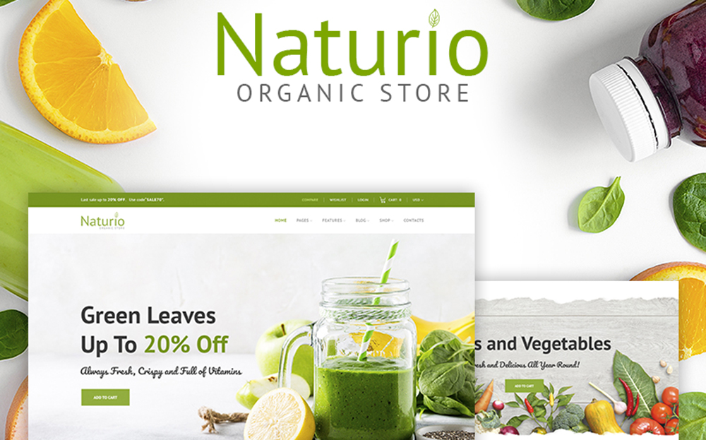 Naturio Food Store Template WooCommerce Theme