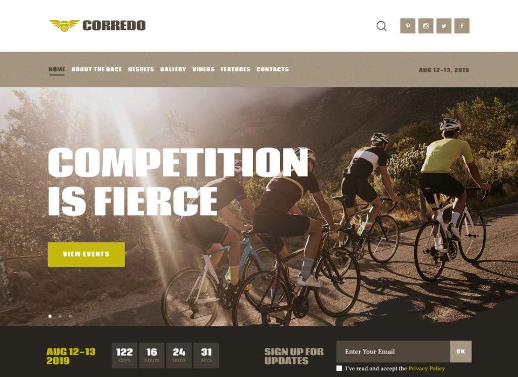 Corredo | Bike Race & Sports Events WordPress Theme