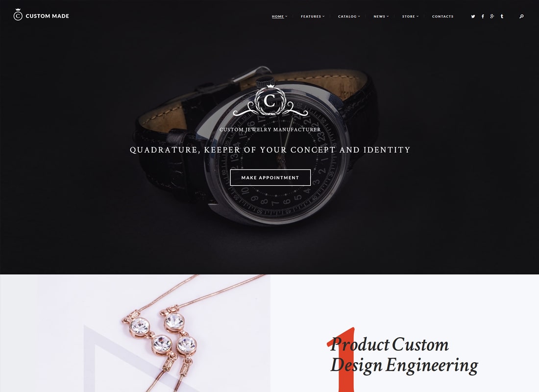 Custom Made | Jewelry Manufacturer and Store WordPress Theme