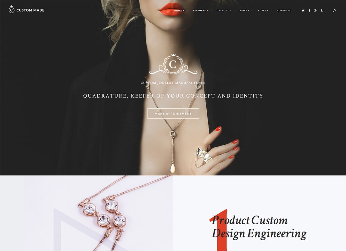 Custom Made | Jewelry Manufacturer and Store WordPress Theme