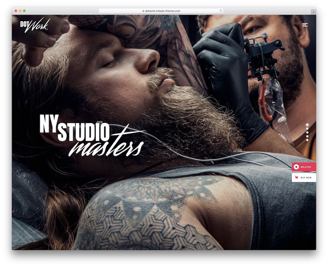 dotwork tattoo salon wordpress theme