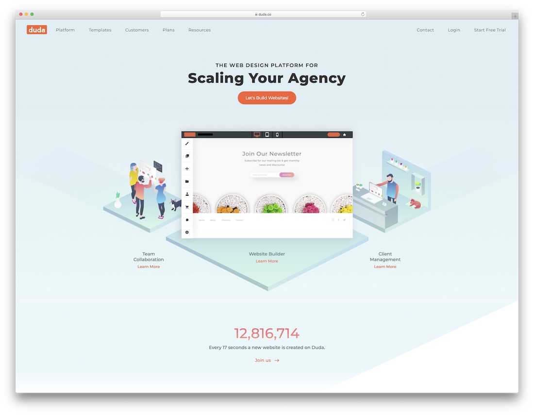 duda restaurant website builder