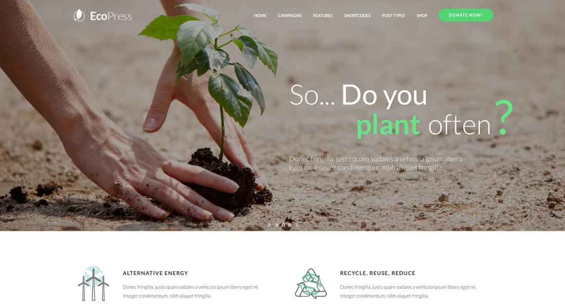 premium nature wordpress theme