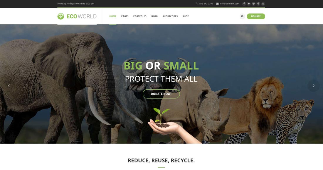 premium nature wordpress theme