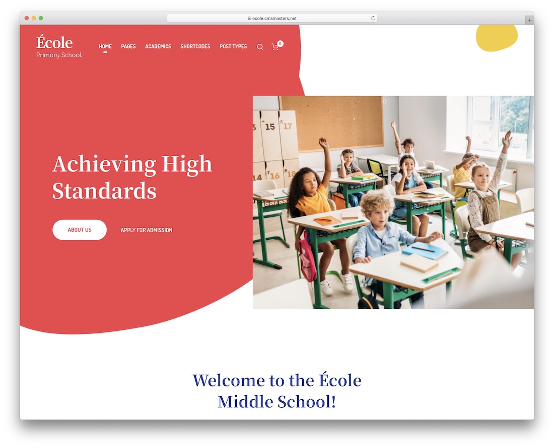ecole elementary school wordpress theme