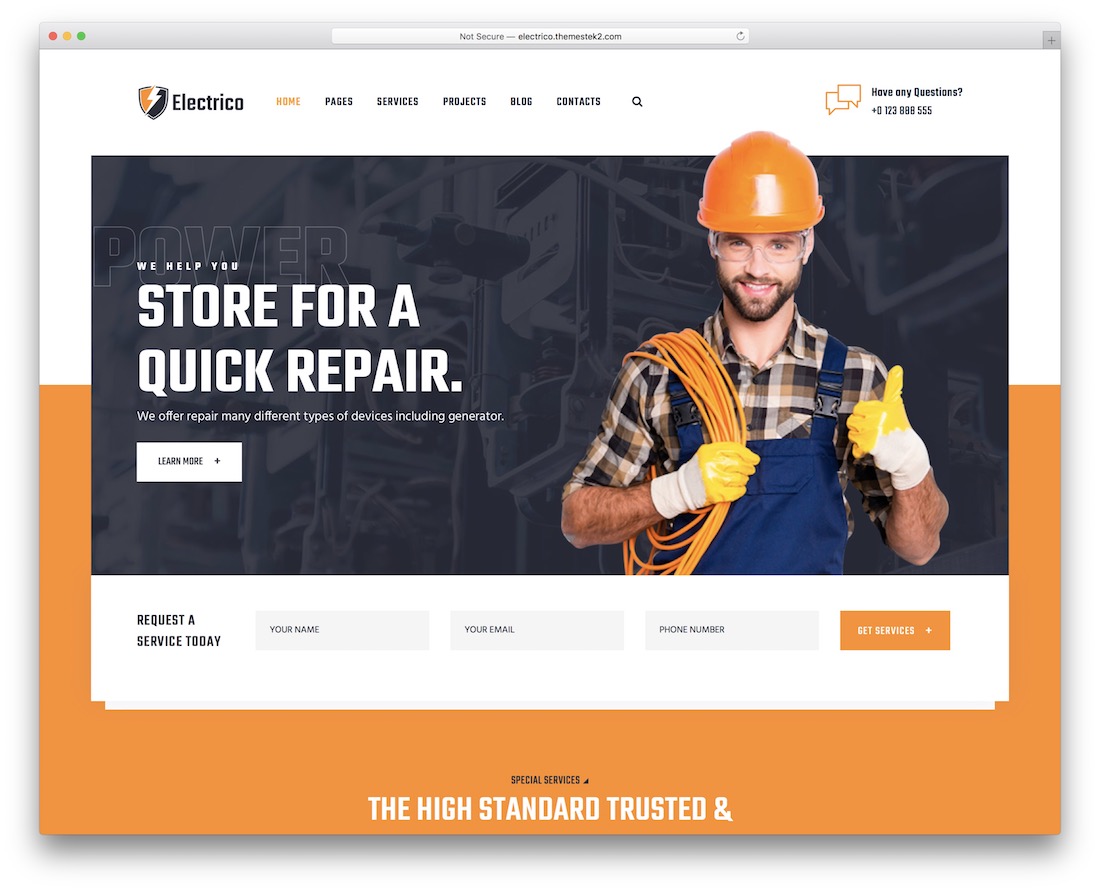 electrico electrician wordpress theme