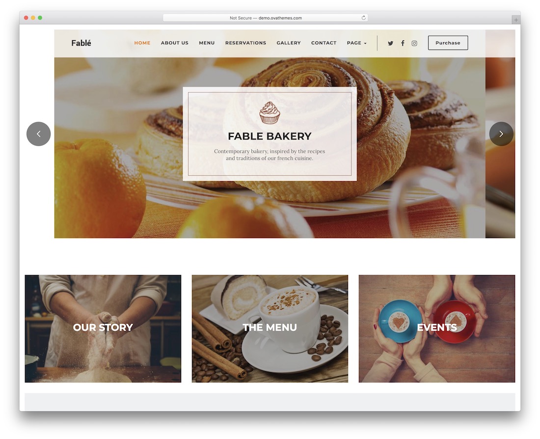 fable cake shops wordpress theme