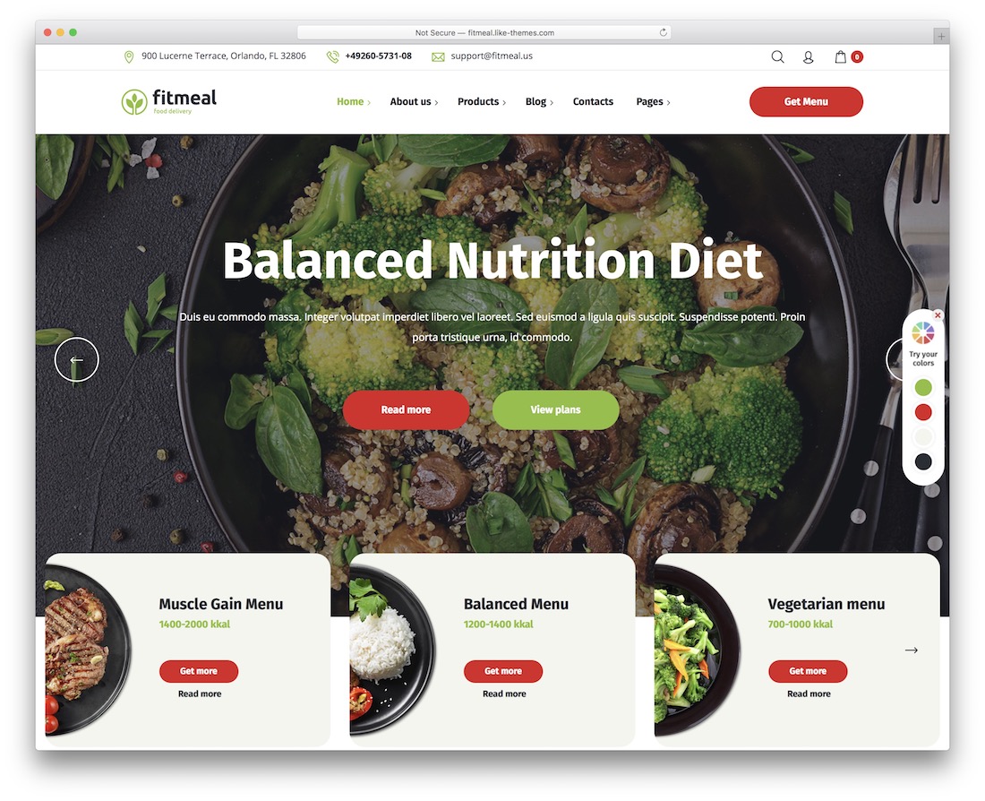 fitmeal nature wordpress theme