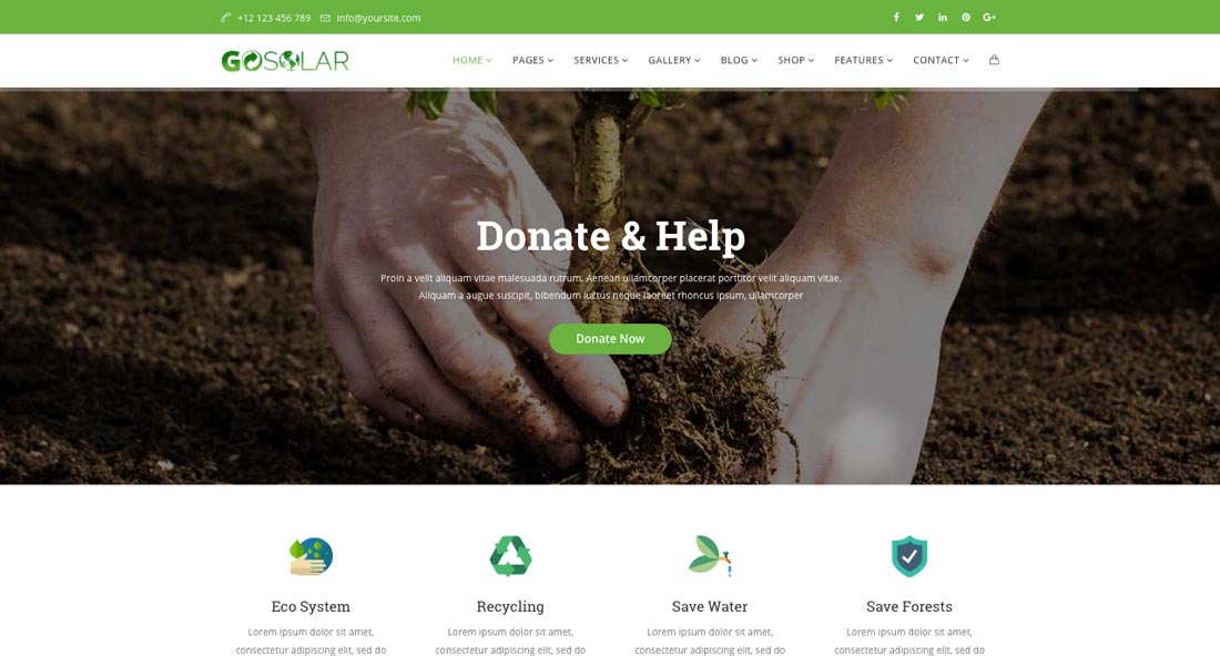 premium nature wordpress theme
